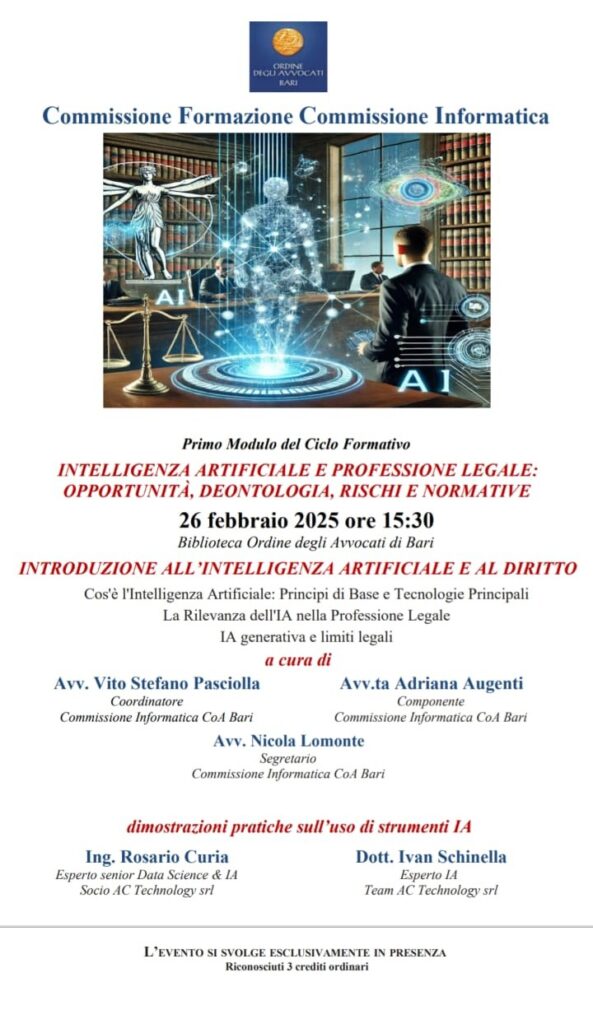 Locandina ufficiale dell'evento formativo.